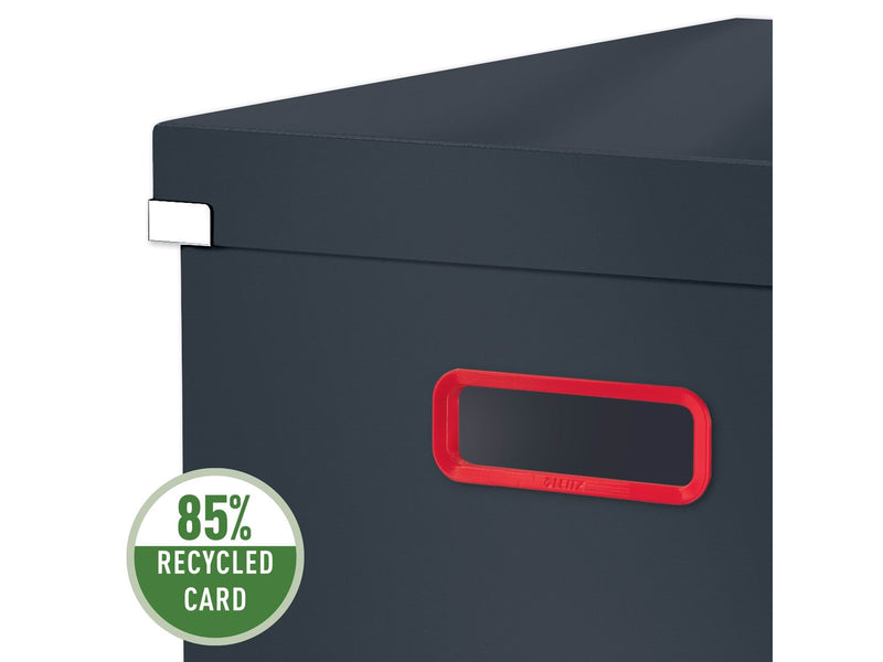 Esselte Click & Store Cosy Aufbewahrungs- und Transportbox Mittel, 85% recycelter Karton, Grau