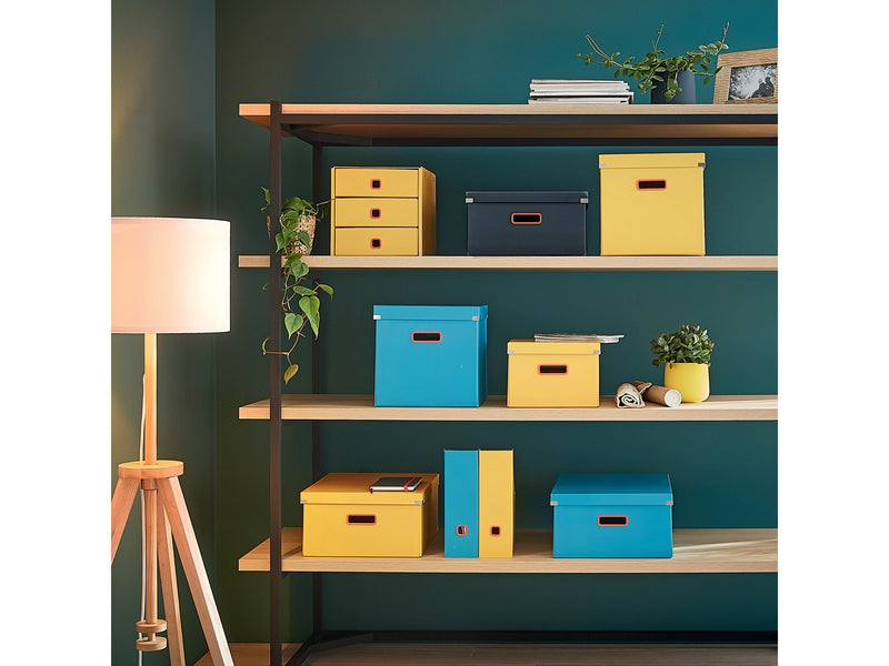 Esselte Click & Store Cosy Aufbewahrungs- und Transportbox Mittel, 85% recycelter Karton, Grau