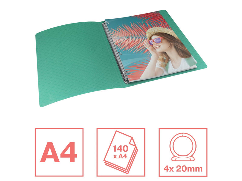 Esselte  Colour'Breeze 4-Ring Binder Green