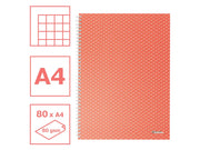 Esselte  Colour'Breeze A4 Collegeblock kariert, Spiralbindung Koralle
