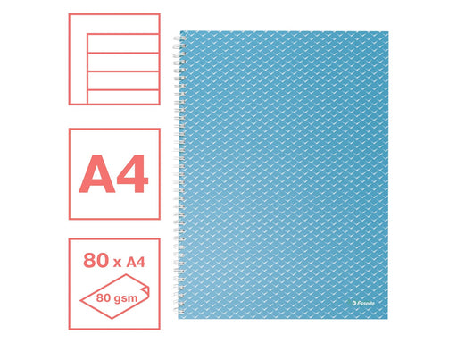 Esselte  Colour'Breeze A4 Collegeblock liniert, Spiralbindung Blau