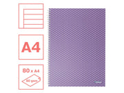 Esselte  Colour'Breeze A4 Collegeblock liniert, Spiralbindung Lavendel