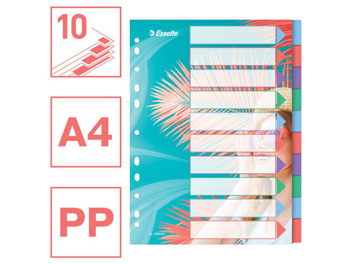Esselte  Colour'Breeze A4 Register 10 Taben, PP