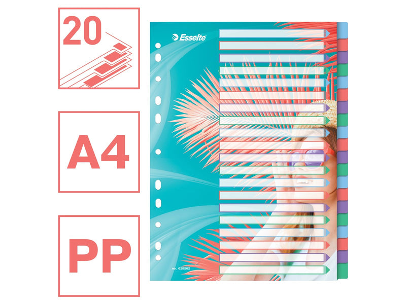 Esselte  Colour'Breeze A4 Register 20 Taben, PP
