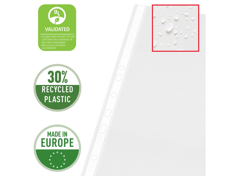 Esselte Qualitäts-Prospekthülle A3 Hochformat, 30% Pre-Consumer-Recycling-Kunststoff