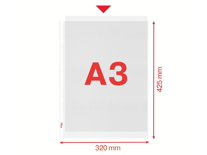 Esselte Qualitäts-Prospekthülle A3 Hochformat, 30% Pre-Consumer-Recycling-Kunststoff