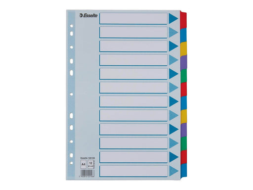 Esselte - divider - 12 parts - for A4 - tabbed - white