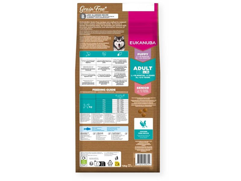 Eukanuba Grain Free Adult Large Breed Ocean Fish 12 kg