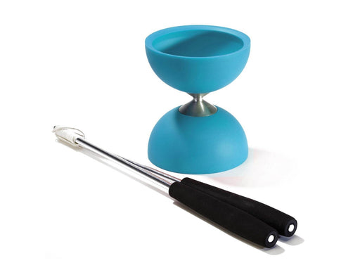 Eureka - Rubber Diabolo with Aluminum Sticks - Light Blue