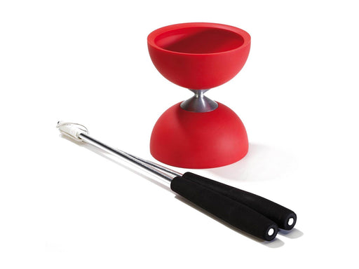 Eureka - Rubber Diabolo with Aluminum Sticks - Red