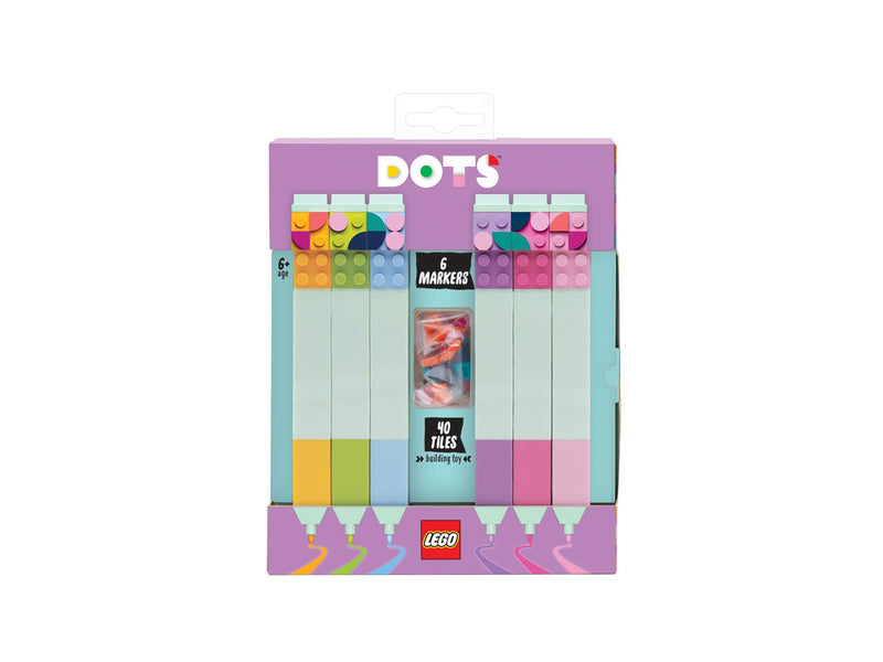 Euromic LEGO® DOTS markers 6-pack + 40 colourful tiles