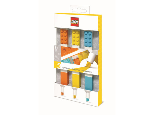 Euromic LEGO Stationery Highlighters 3 pcs. ORANGE YELLOW TURQUOISE packed in colour box