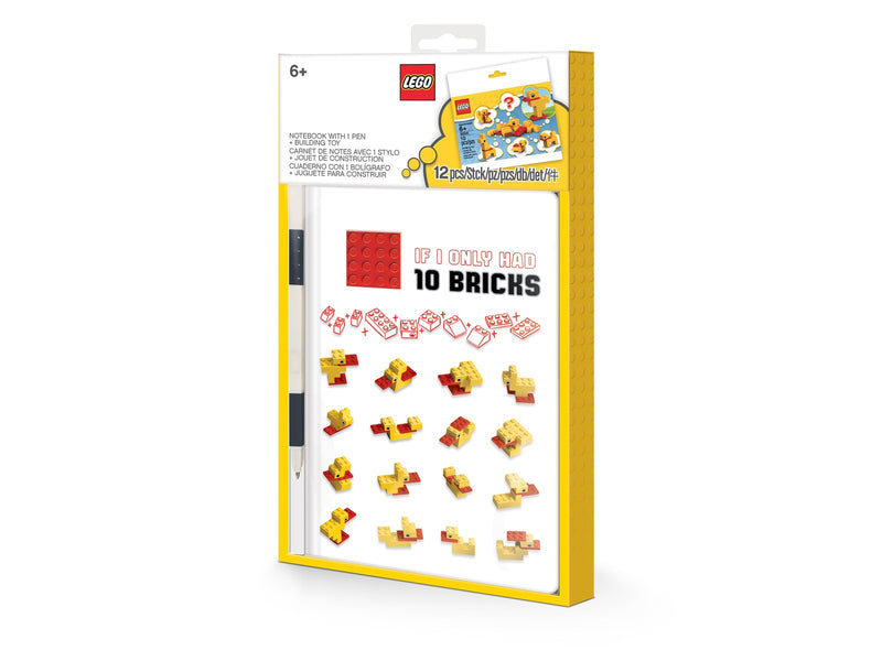 Euromic Note book with 4x4 red brick 1 pen and building t