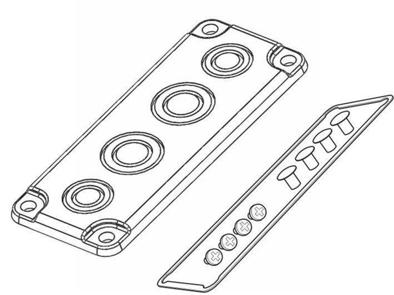 FIBOX Flange set size 2 2xm20/32+2xm25/40