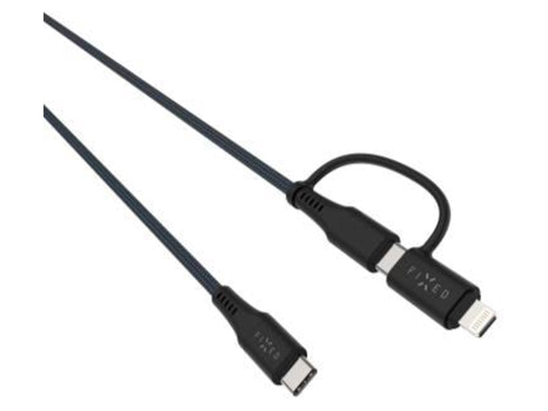 FIXED 2in1 Combo 60W - USB-C <-> USB-C / Lightning - 1.2m - Schwarz
