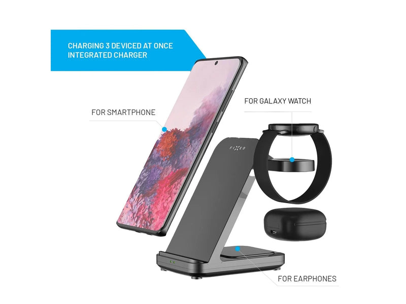 FIXED 3in1 Wireless Charging station for Samsung Black