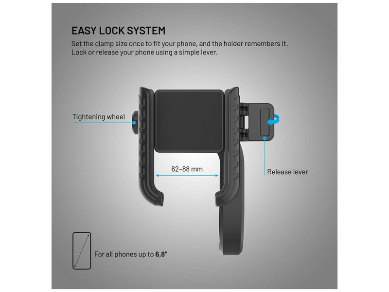 FIXED Bikee Plus Vista Bike Mount with Smart Lock Black