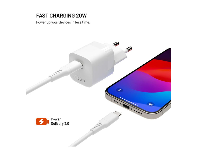 FIXED Fast Mini Home Charger 20W USB-C PD White