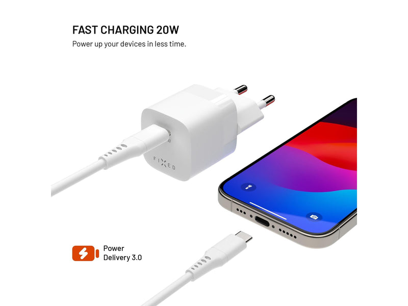 FIXED Fast Mini Home Charger 20W USB-C PD White