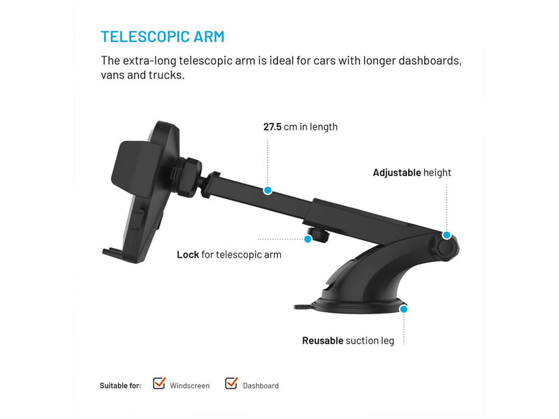 FIXED Iconiq XXL Windshiled/Dashboard Car Mount Black