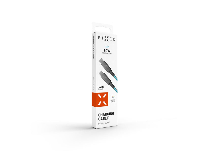 FIXED LED/Gaming USB-C/C 60W cable 1.2m Multicolor