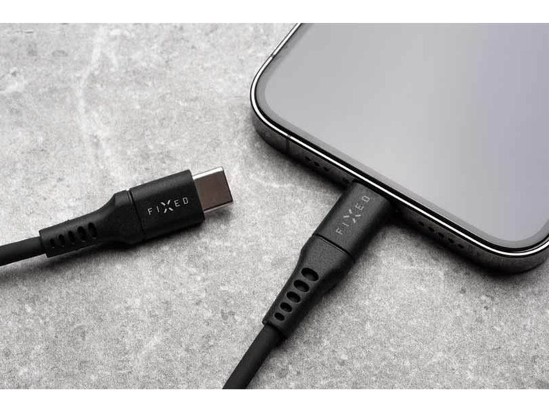 FIXED LIQUID Silicone - 60W - USB-C <-> USB-C - 1.2m - Schwarz