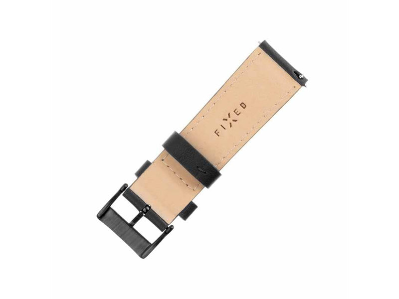 FIXED Leather Strap for Smartwatch Universal 22 mm Black