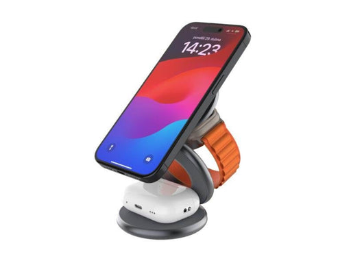 FIXED MagPowerstation Round 3in1 foldable wireless charger - Grey