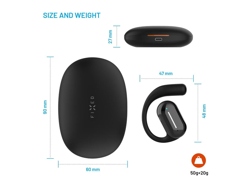 FIXED Nods Wireless Headset IPX5 BT5.3 Black