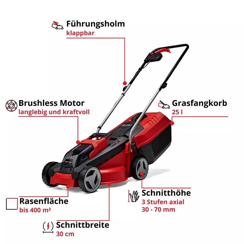 Einhell Akku-Rasenmäher GE-CM 18/30 Li-Solo (3413157)