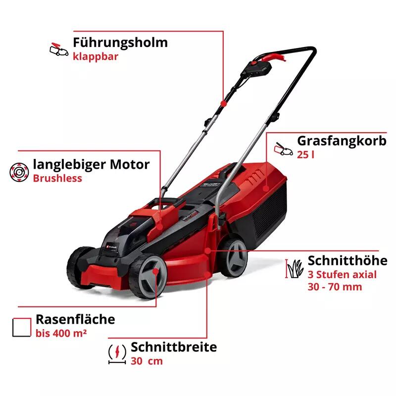 Einhell Akku-Rasenmäher GE-CM 18/30 Li (1x3,0Ah) (3413155)