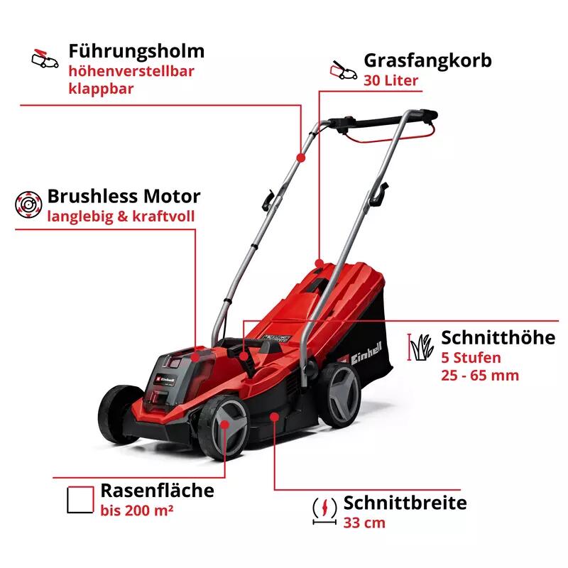 Einhell Akku-Rasenmäher GE-CM 18/33 Li (1x4,0Ah) (4513939)