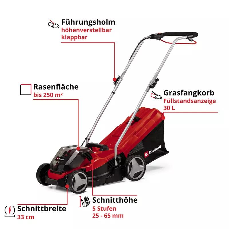 Einhell Akku-Rasenmäher GE-CM 36/33 Li (2x2,5Ah) (3413210)