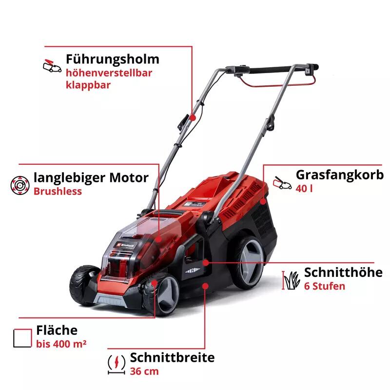 Einhell Akku-Rasenmäher GE-CM 36/36 Li (2x4,0Ah) (3413230)