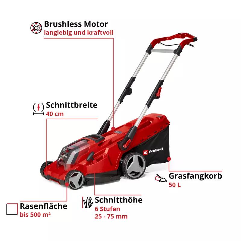 Einhell Akku-Rasenmäher RASARRO 36/40 (2x4.0Ah) (3413278)