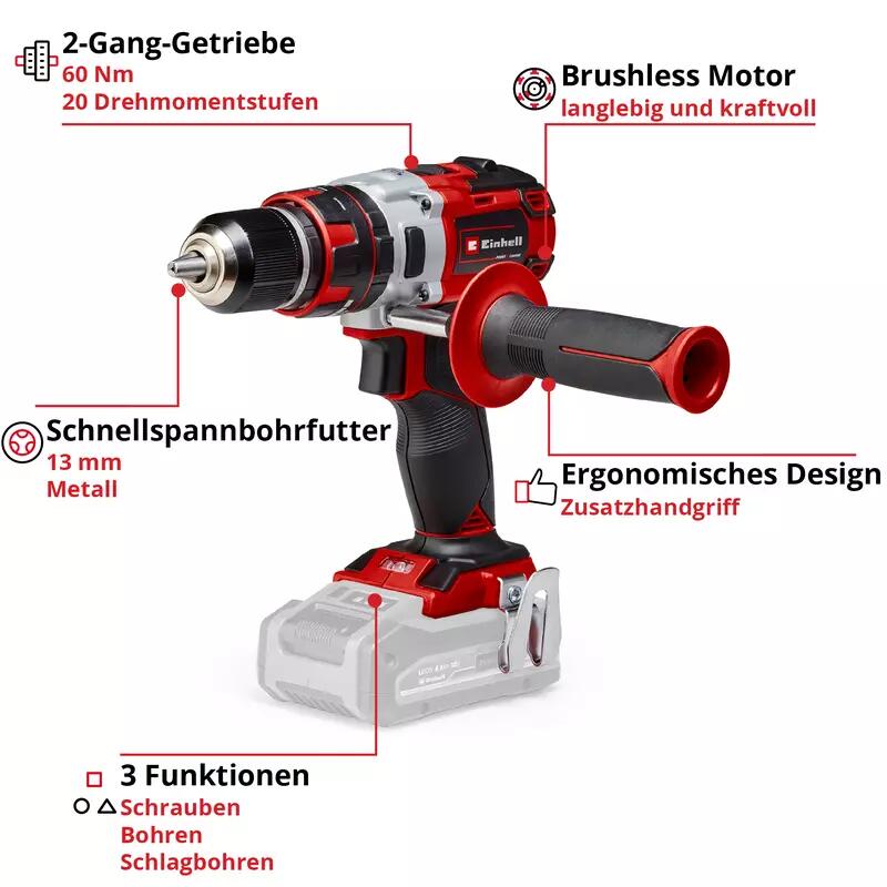 Einhell Akku-Bohrschrauber-Set TP-CD 18 Li-i Brushless-Solo (4513860)