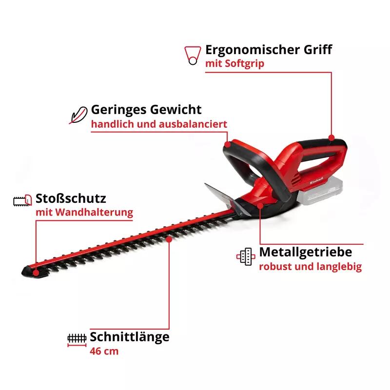 Einhell Akku-Heckenschere GC-CH 1846 Li-Solo (3410642)