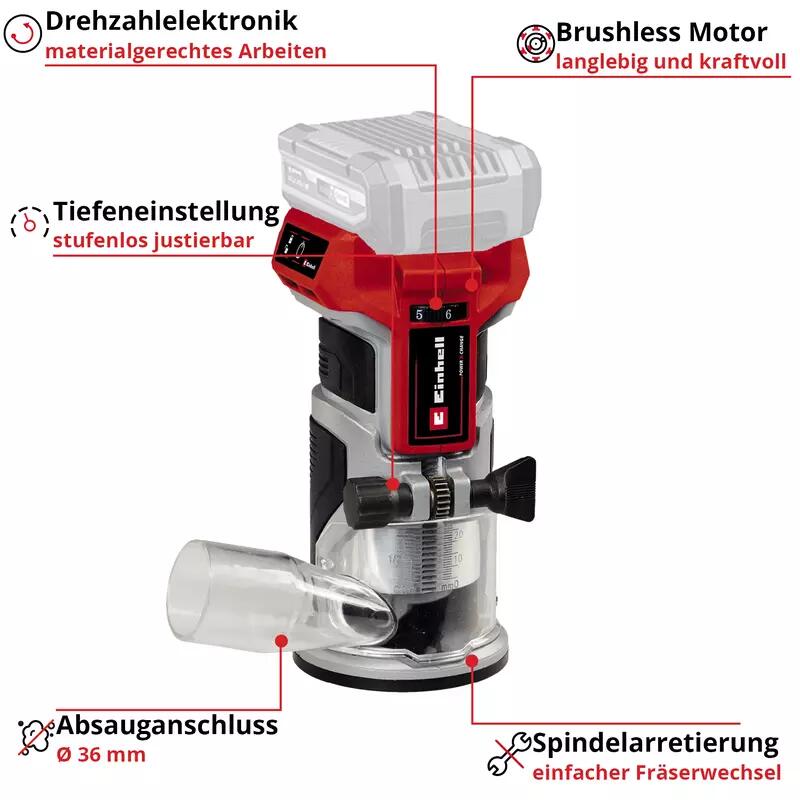 Einhell Akku-Kantenfräse TP-ET 18 Li BL - Solo (4350412)