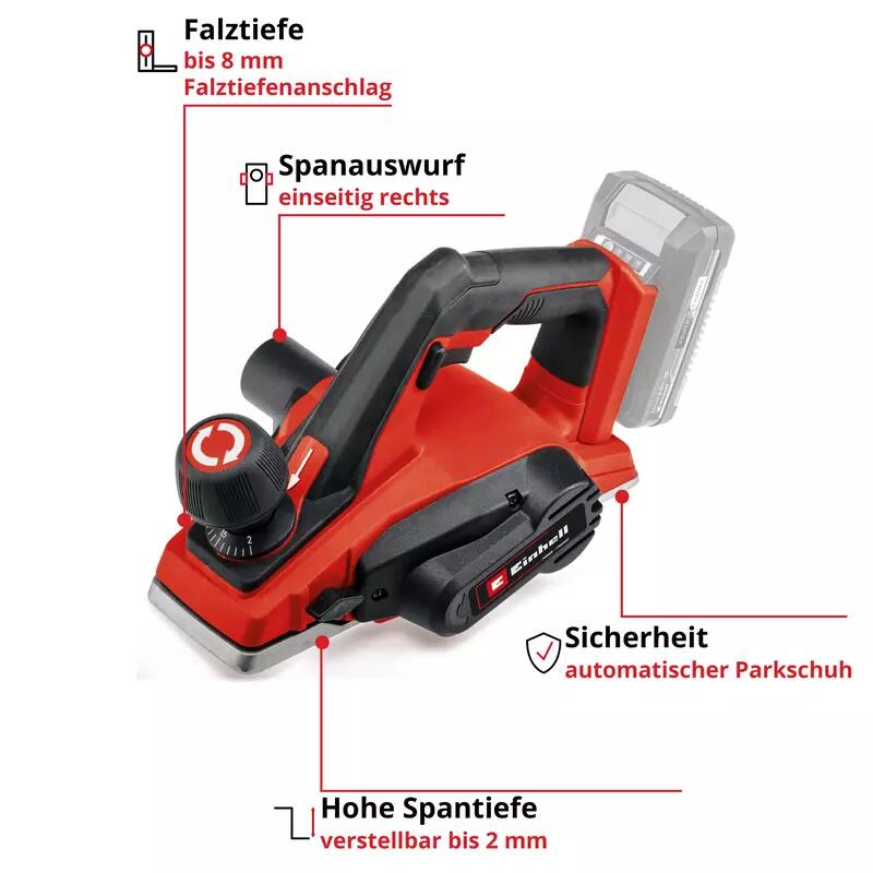 Einhell Akku-Hobel TE-PL 18/82 Li - Solo (4345400)