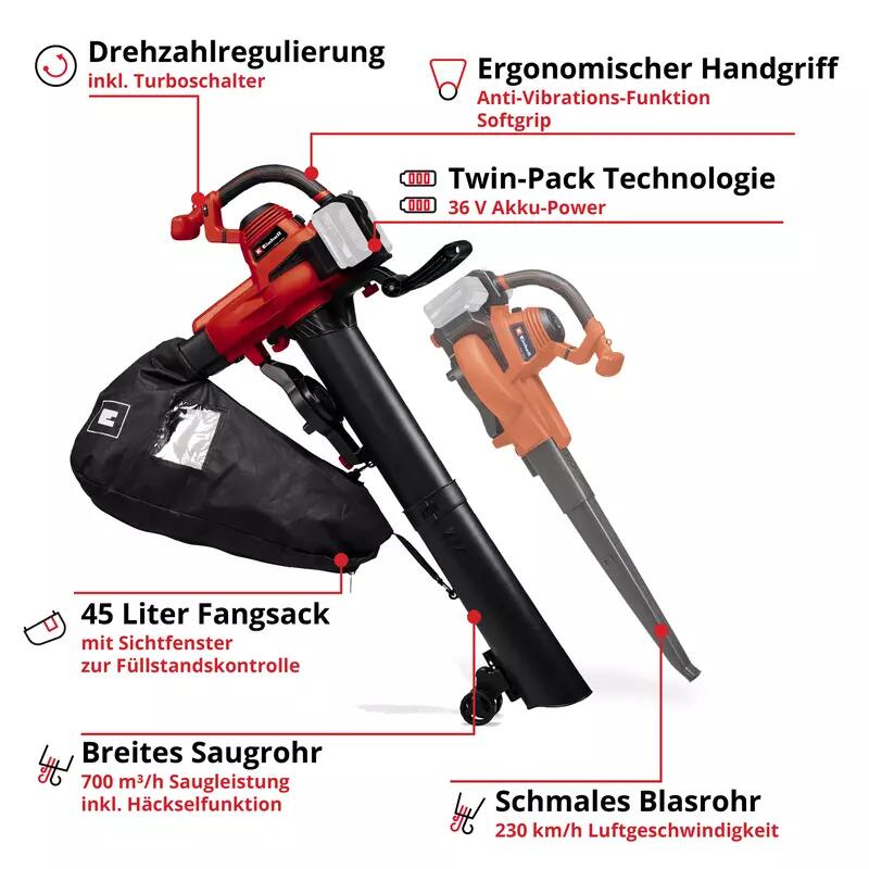 Einhell Akku-Laubsauger/-bläser GE-CL 36/230 Li E -Solo (3433630)