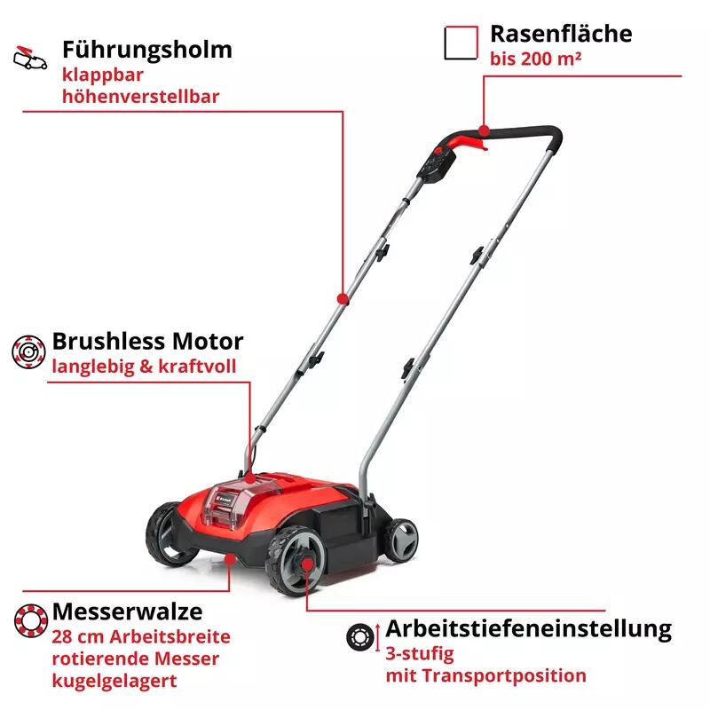 Einhell Akku-Vertikutierer-Lüfter GC-SC 18/28 Li-Solo (3420604)