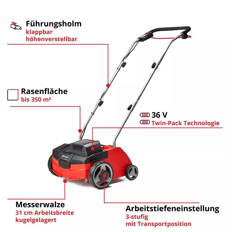 Einhell Akku-Vertikutierer-Lüfter GC-SC 36/31 Li-Solo (3420660)