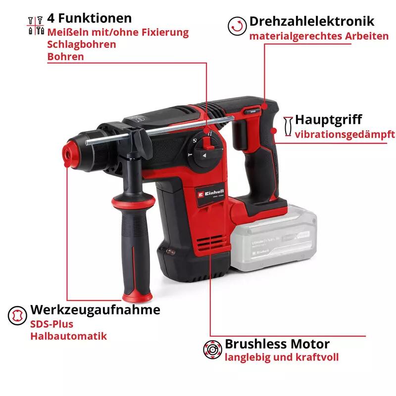 Einhell Akku-Bohrhammer TP-HD 18/26 Li BL - Solo (4514265)