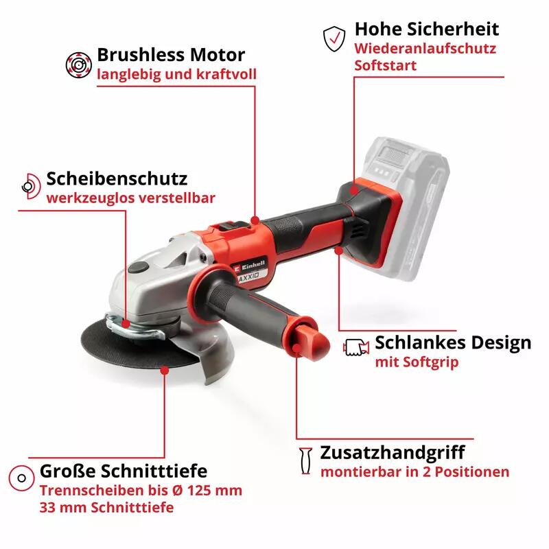 Einhell Akku-Winkelschleifer AXXIO 18/125 Q (4431140)