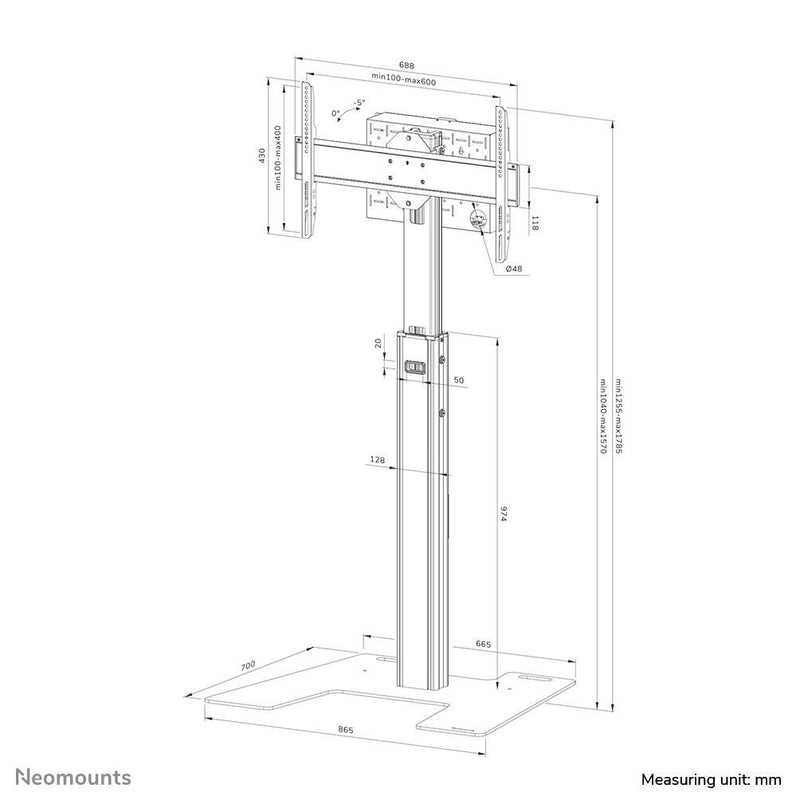 Neomounts FL45S-825BL1 Bodenständer für 37-75' Bildschirme - Schwarz