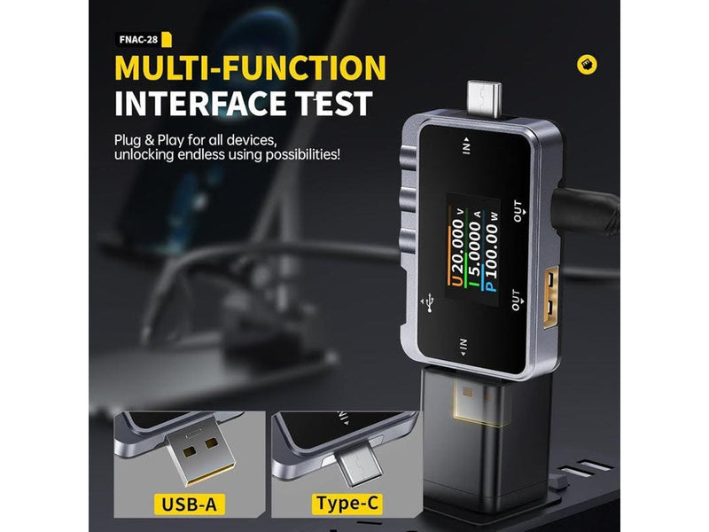 FNIRSI FNAC-28 USB-C USB-A 2-in-1 USB Tester