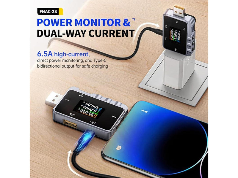FNIRSI FNAC-28 USB-C USB-A 2-in-1 USB Tester