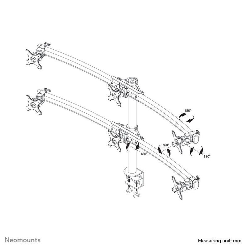 Neomounts FPMA-D700D6 Tischhalterung für sechs Flachbildschirme bis 27' (69 cm).