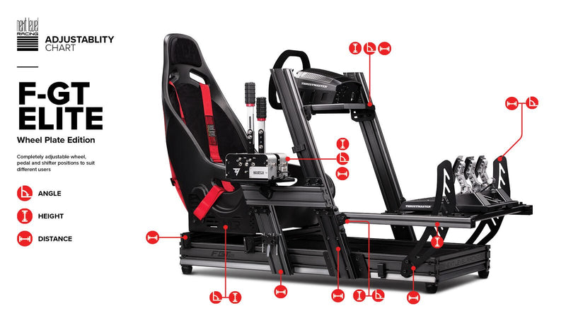 Next Level Racing® F-GT Elite Formula & GT Aluminium Profile Simulator Cockpit - Wheel Plate Edition