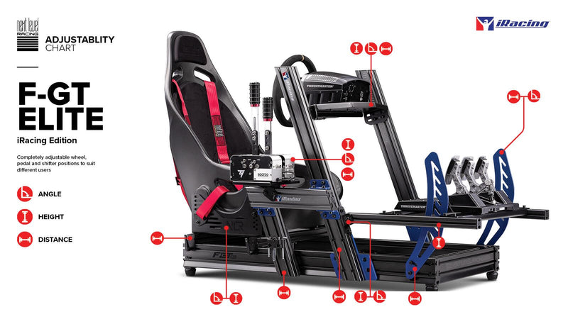 Next Level Racing® F-GT Elite Formula & GT Aluminium Profile Simulator Cockpit - iRacing® Edition